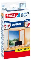 tesa Fliegengitter Comfort Klettband für Fenster 1,3 m : 1,5 m, anthrazit