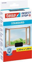 tesa Insect Stop STANDARD Fliegengitter für Fenster - Insektenschutz zuschneidbar - Mückenschutz ohne Bohren - 1 x Fliegen Netz anthrazit - 100 cm x 100 cm