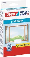 tesa Insect Stop STANDARD Fliegengitter für Fenster - Insektenschutz zuschneidbar - Mückenschutz ohne Bohren - 1 x Fliegen Netz weiß - 150 cm x 180 cm