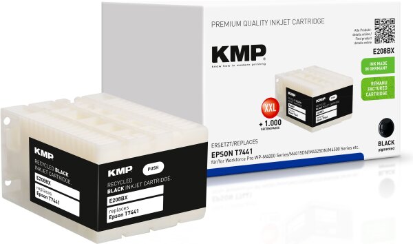 KMP E208BX schwarz Tintenpatrone ersetzt Epson Workforce Pro T7441