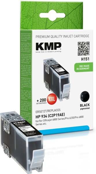 KMP H151 schwarz Tintenpatrone ersetzt HP OfficeJet HP934 (C2P19AE)