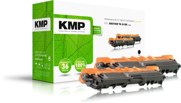 KMP Doublepack B-T48D schwarz Tonerkartusche ersetzt Brother TN-241BK
