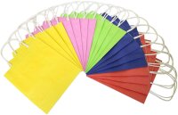 folia 21209/10 - Papiertüten aus Kraftpapier, Geschenktüten, 10 Stück, ca. 12 x 5,5 x 15 cm, farbig sortiert - zum Basteln, Verzieren und Verschenken