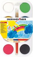 Eberhard Faber 577008 - EFA Color Farbkasten mit 8 Farbtabletten und Pinsel, Deckel als Mischpalette nutzbar, gute Deckkraft, für Schule, Freizeit und Hobby