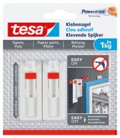 tesa Klebenagel verstellbar, Tapete & Putz, 2 x 1 kg