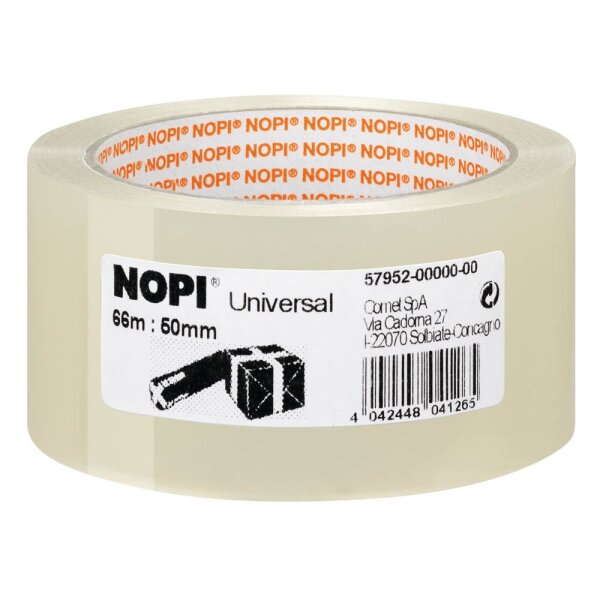 6x NOPI Universal Kleberolle 50mm x 66m transparent