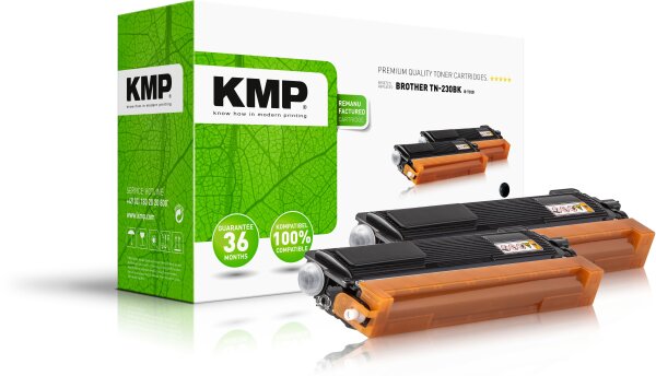 KMP Doublepack B-T32D schwarz Tonerkartusche ersetzt Brother TN-230BK