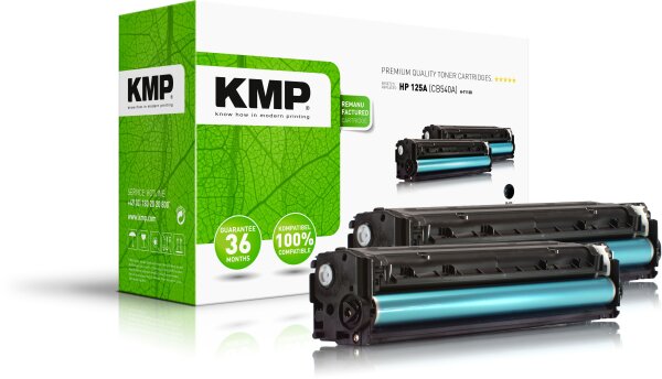 KMP Doublepack H-T113D schwarz Tonerkartusche ersetzt HP LaserJet HP 125A (CB540AD)