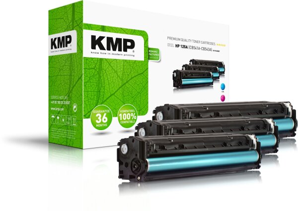 KMP Multipack H-113CMY cyan, magenta, gelb Tonerkartusche ersetzt HP LaserJet CF373AM (CB541A/CB543A/CB542A)