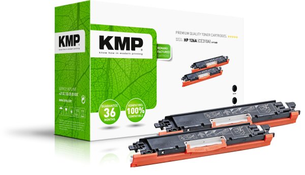 KMP Doublepack H-T148D schwarz Tonerkartusche ersetzt HP LaserJet Pro HP 126A (CE310A)