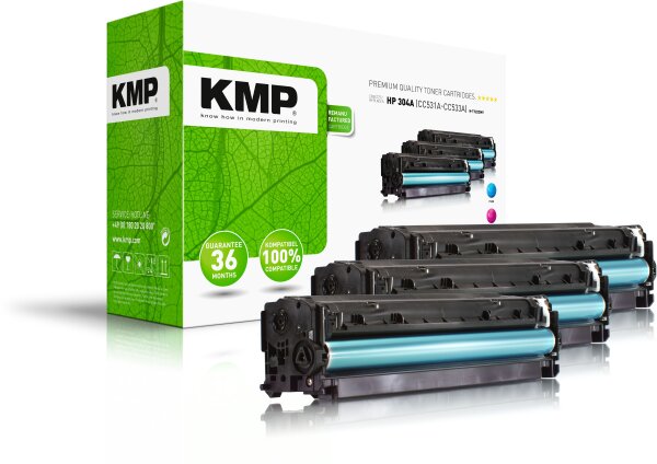 KMP Multipack H-122CMY cyan, magenta, gelb Tonerkartusche ersetzt HP LaserJet HP 304A (CC351A/CC533A/CC532A)